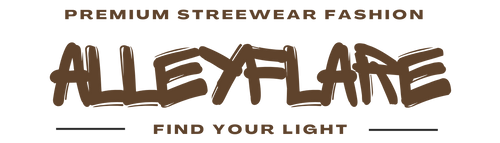 Logo of Alleyflare brand for premium streetwear fashion on a white background